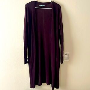 Maurice’s Women’s Maroon soft Duster Cardigan Size Large